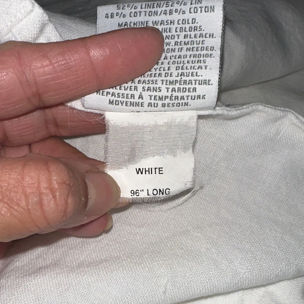 RH White 96’ Linen Blend Curtains-3 Panels